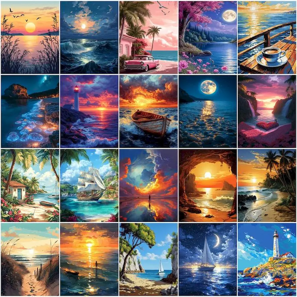 Photography Design - GATYZTORY لوحة رسم بالأرقام، لوحة بحر،
